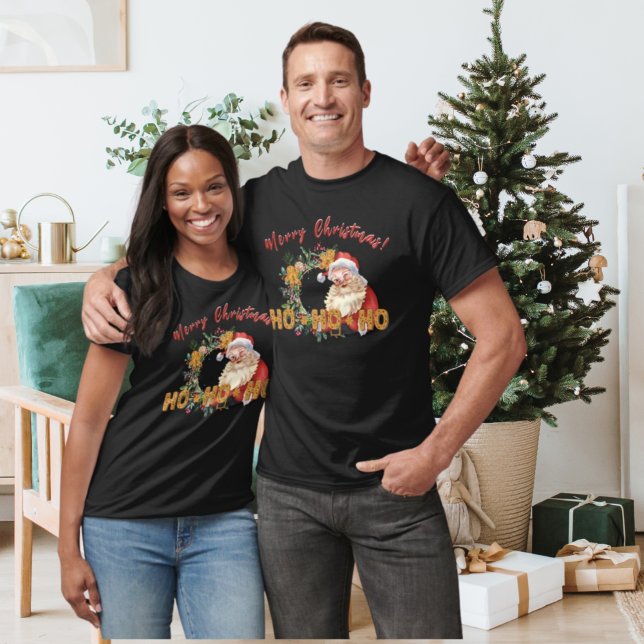 Camiseta Impresión vibrante de Vintage Santa & Gingerbread  (Subido por el creador)