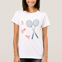 Impresión vintage de bádminton: mano dibujada para
