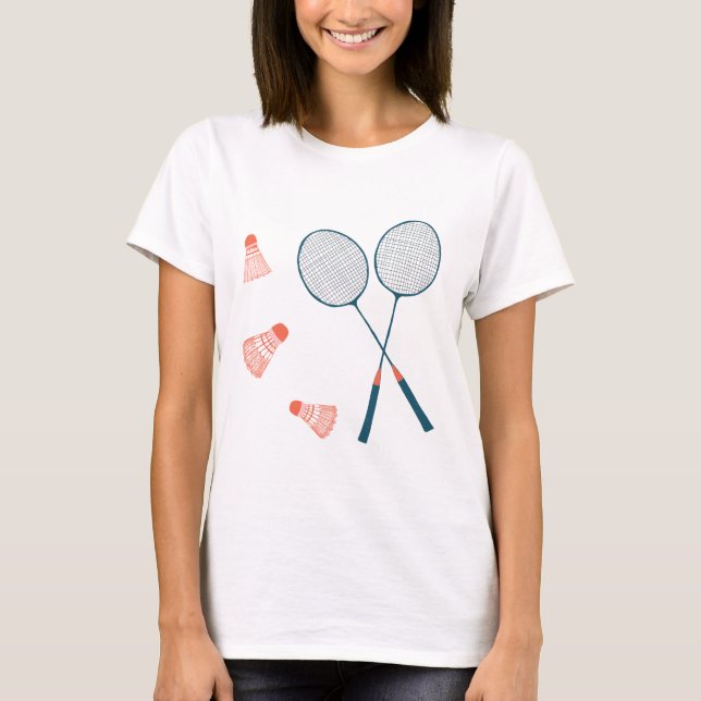 Camiseta Impresión vintage de bádminton: mano dibujada para (Anverso)