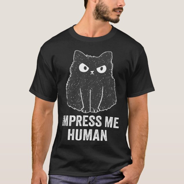 Camiseta Impresióname Humano Gato (Anverso)