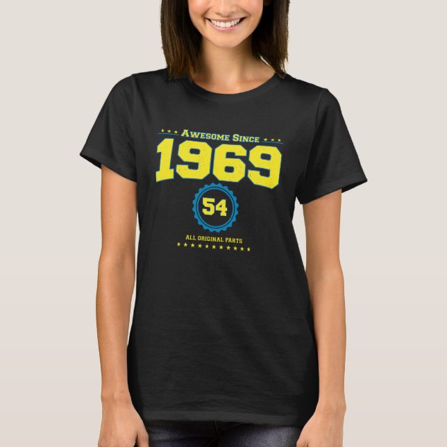 Camiseta Impresionante 1969 para hombres mujeres 54 años de (Anverso)