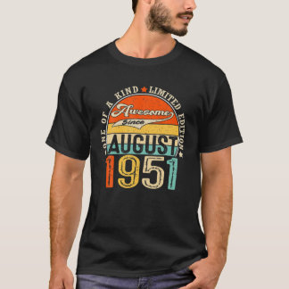 Camiseta Impresionante Agosto De 1951 70 Años Appa De 70 Añ