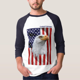 Camiseta Impresionante águila americana, bandera de los Est