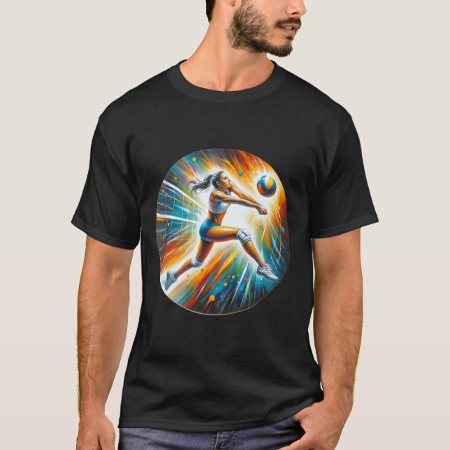 Camiseta Impresionante Ahorro De Voleibol - Atleta En Acció (Anverso)