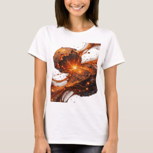 Camiseta Impresionante Arte Abstracto de Plata Impresión de