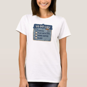 Camiseta Impresionante Arte de COFFEE JUGAR CON PERRO en Pl