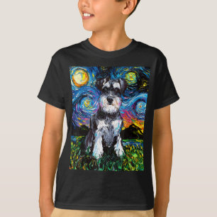 Camiseta Impresionante arte de perro de la noche de Schnauz