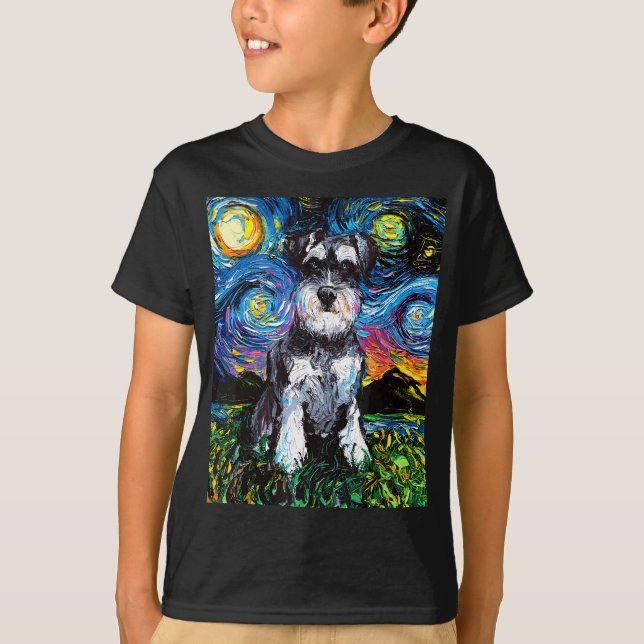Camiseta Impresionante arte de perro de la noche de Schnauz (Anverso)