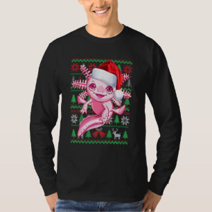 Camiseta Impresionante Axolotl Santa Hat Navidades feos Swe