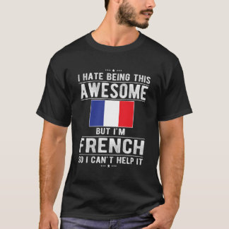 Camiseta Impresionante bandera francesa Francia raíces fran