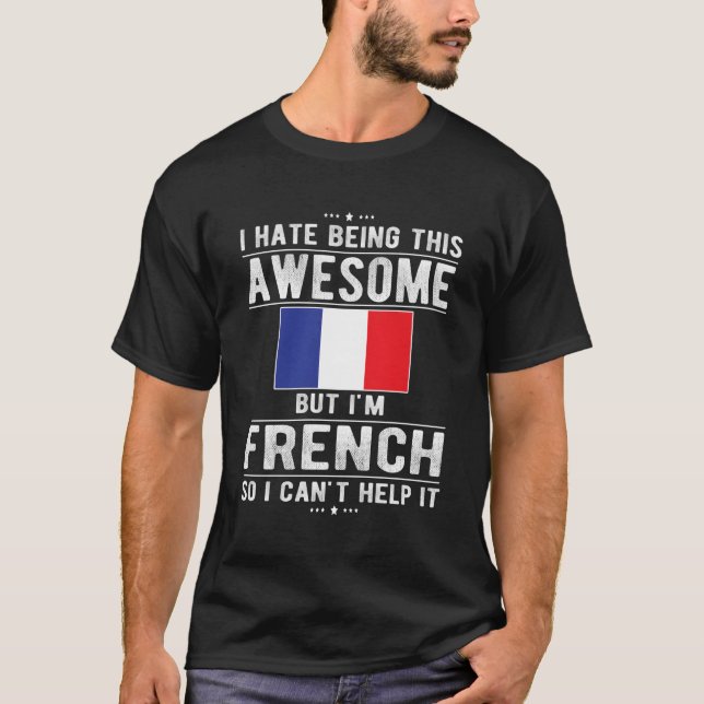 Camiseta Impresionante bandera francesa Francia raíces fran (Anverso)