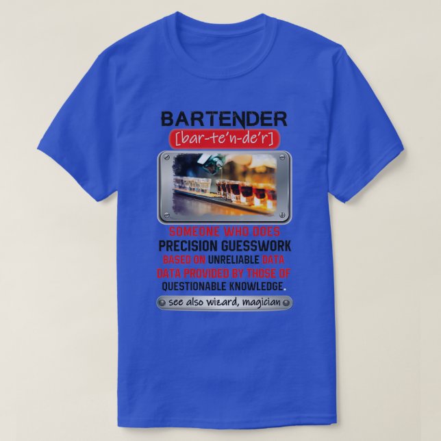 Camiseta Impresionante Barman Que Hace Guesanzas De Precisi (Diseño del anverso)