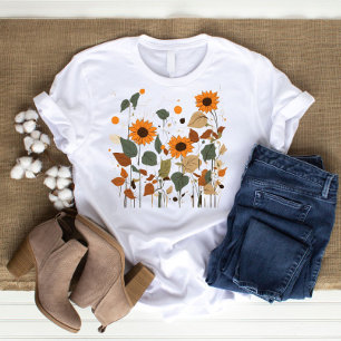 Camiseta Impresionante belleza hojas de girasol