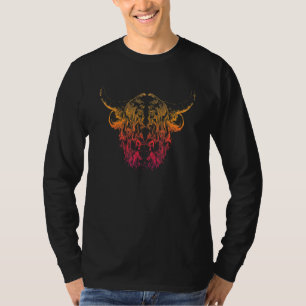 Camiseta Impresionante cabeza de vaca dibujada a mano