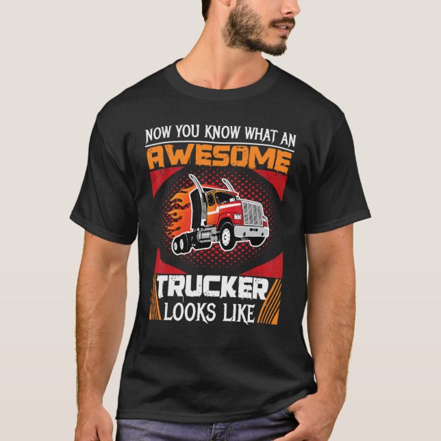 Camiseta Impresionante camionero Big Rig Semi Trailer Truce (Anverso)