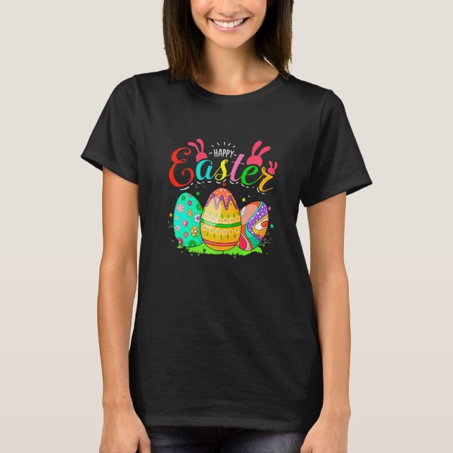 Camiseta Impresionante caza de huevos conejo Pascua Feliz D (Anverso)