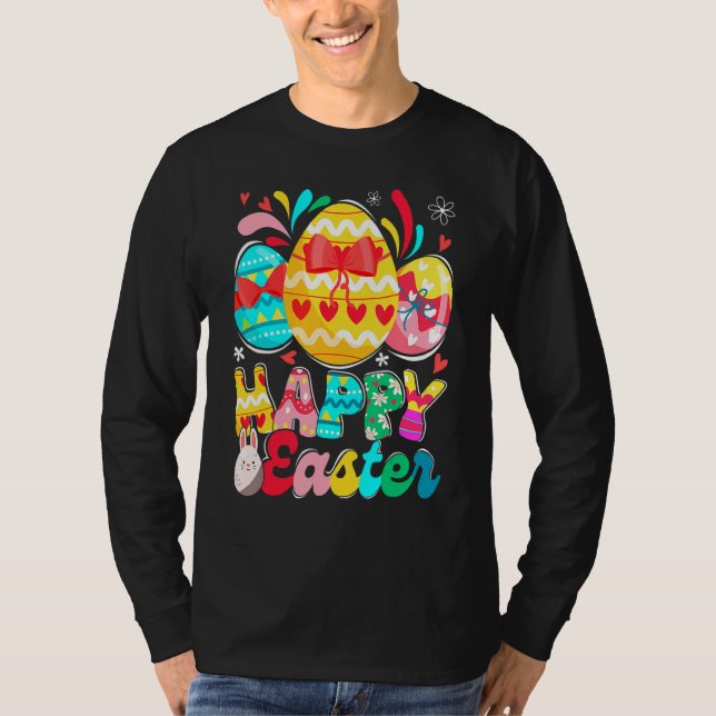 Camiseta Impresionante caza de huevos conejo Pascua Feliz D (Anverso)