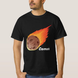 Camiseta Impresionante cometa con fuego en el Universo Negr