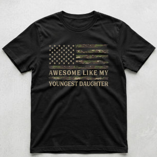 Camiseta Impresionante Como Mi Hija Menor Camuflaje Papá Pa