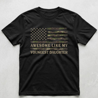 Camiseta Impresionante Como Mi Hija Menor Camuflaje Papá Pa