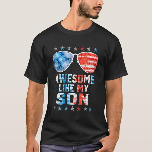 Camiseta Impresionante como mi hijo Bandera Americana Tye D (Anverso)