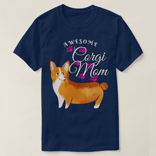 Camiseta Impresionante Corgi Mom Perro Lover (Diseño del anverso)
