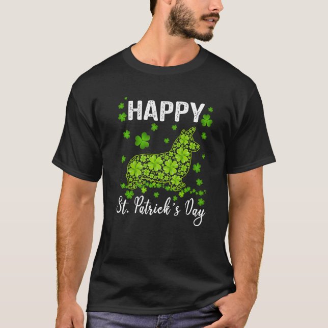 Camiseta Impresionante Corgi Saint Patrick S Day Dog Dad Mo (Anverso)