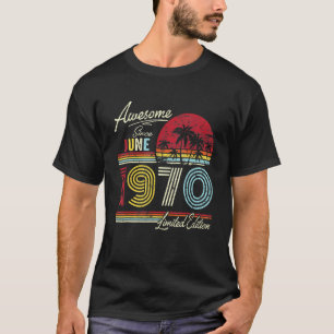 Camiseta Impresionante cosecha vintage desde junio de 1970 