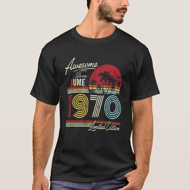 Camiseta Impresionante cosecha vintage desde junio de 1970  (Anverso)