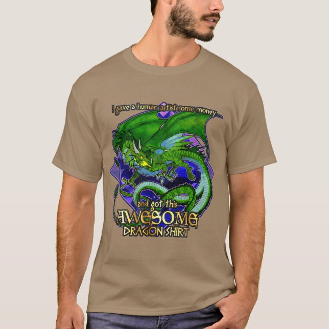 Camiseta Impresionante de Dragón (Verde) (Anverso)