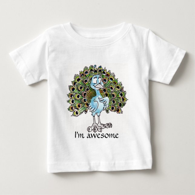 Camiseta impresionante del niño del pavo real (Anverso)