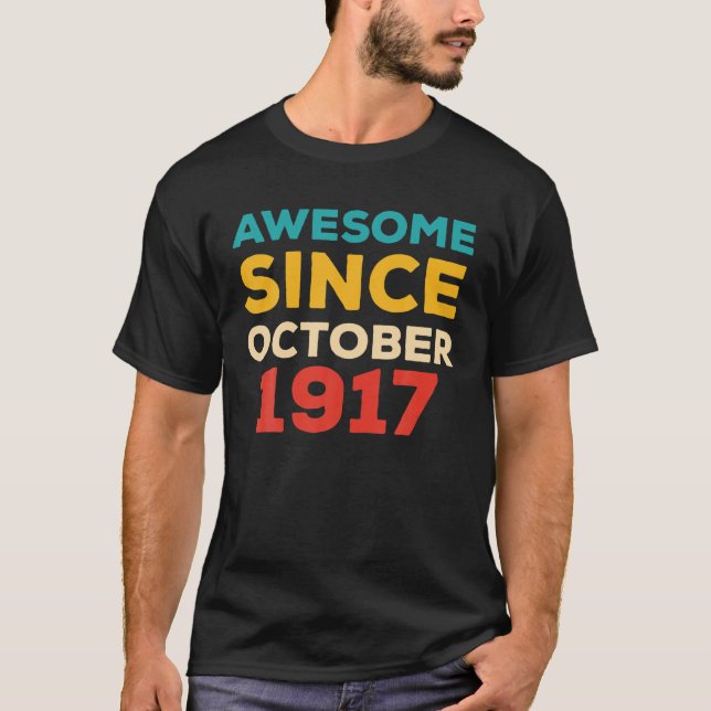 Camiseta Impresionante Desde 1917 104ª Retro De Cumpleaños (Anverso)