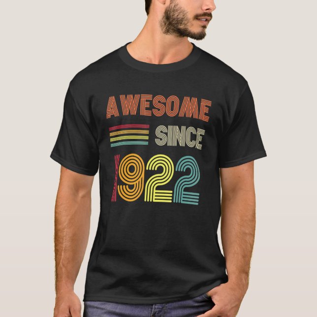 Camiseta Impresionante desde 1922 100 cumpleaños retro (Anverso)