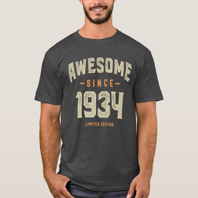 Camiseta Impresionante desde 1934 - 88º cumpleaños Retro Cl (Anverso)