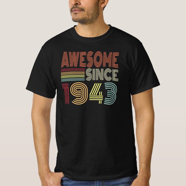 Camiseta Impresionante Desde 1943 Nacido Retro En 1943 (Anverso)