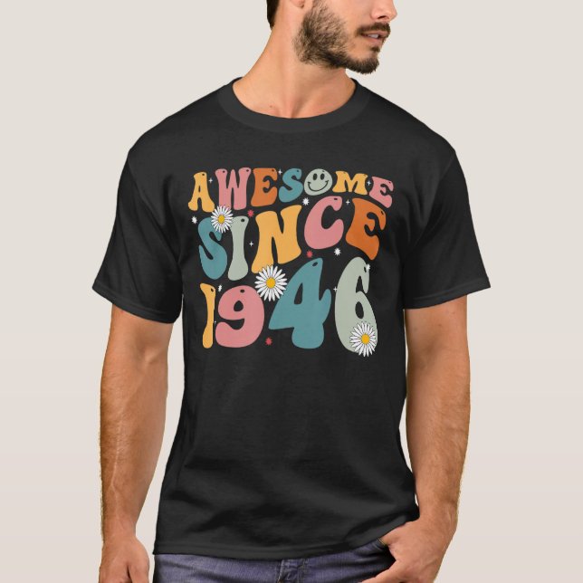 Camiseta Impresionante Desde 1946 77º Nacido Retro En 1944 (Anverso)