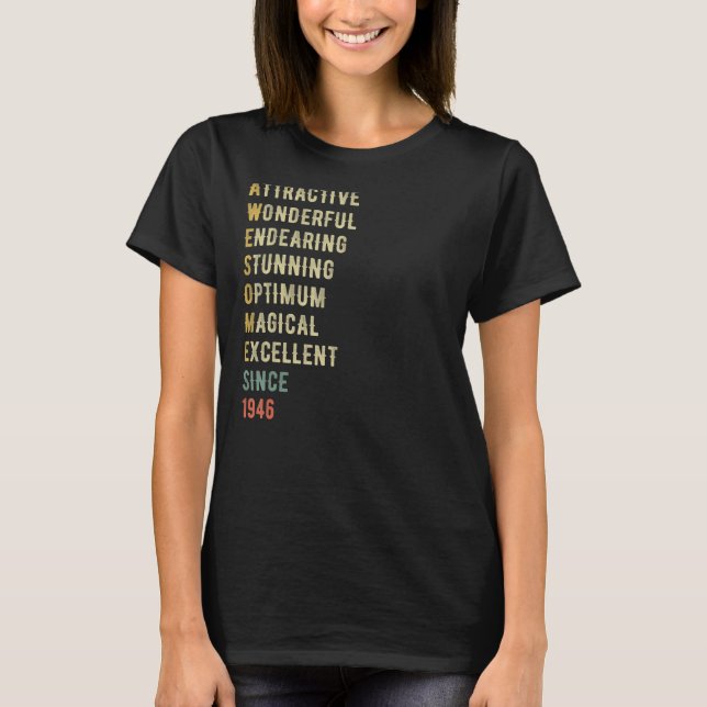 Camiseta Impresionante desde 1946 77 años de edad hombres d (Anverso)