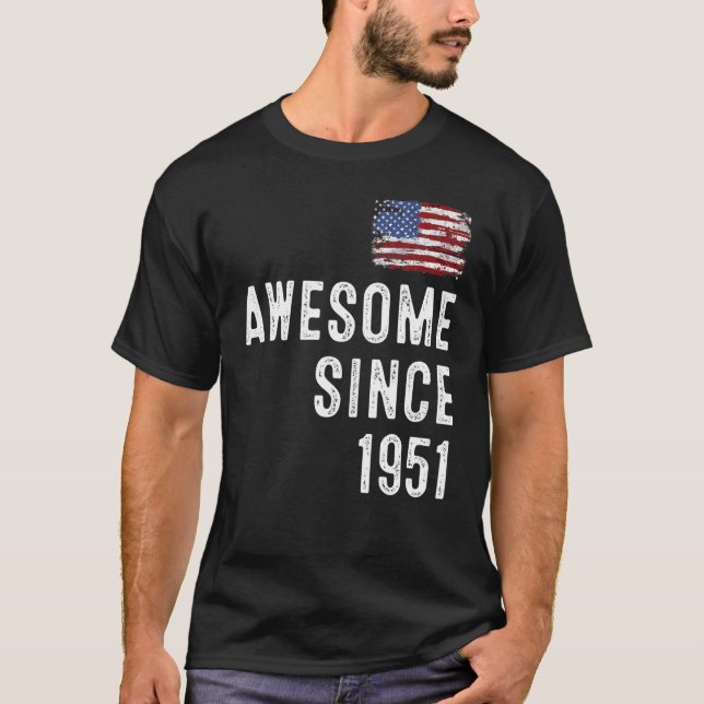 Camiseta impresionante desde 1952, cumpleaños 71 (Anverso)