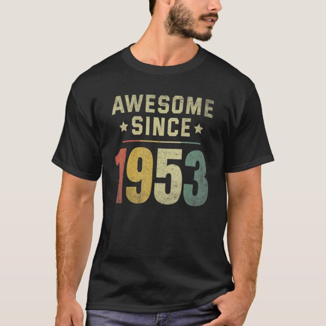 Camiseta Impresionante desde 1953 69º Nacimiento Hombres Re (Anverso)