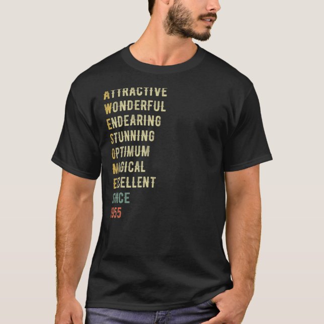 Camiseta Impresionante desde 1955 Hombres de 68 años de eda (Anverso)