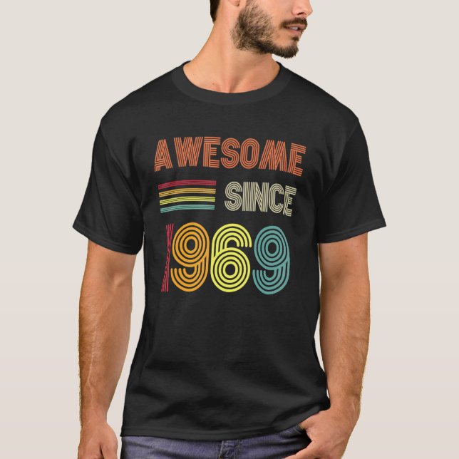 Camiseta Impresionante desde 1969 53er cumpleaños retro (Anverso)