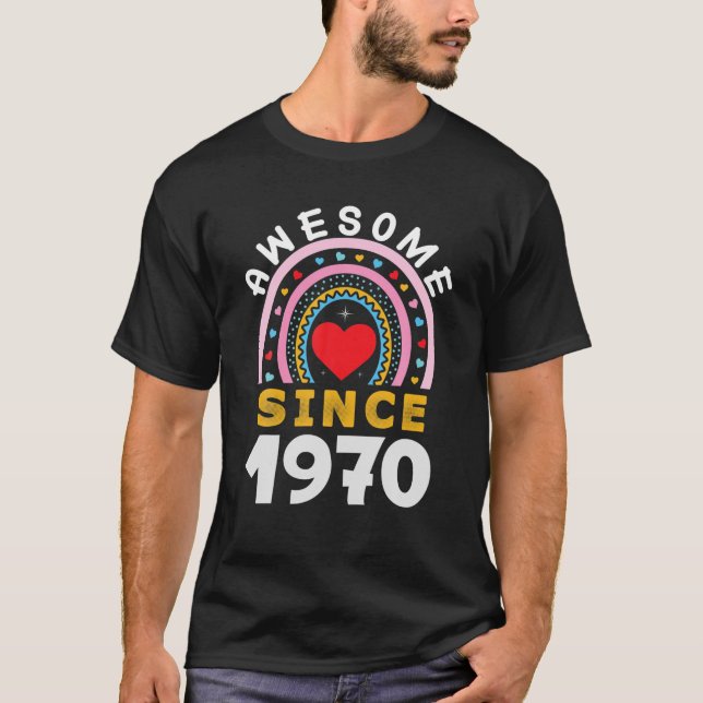 Camiseta Impresionante desde 1970 52º Nacimiento Burla de R (Anverso)