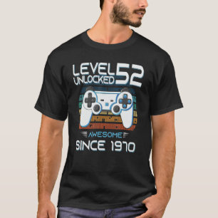 Camiseta Impresionante desde 1970 Nivel de Cumpleaños 52 Ga