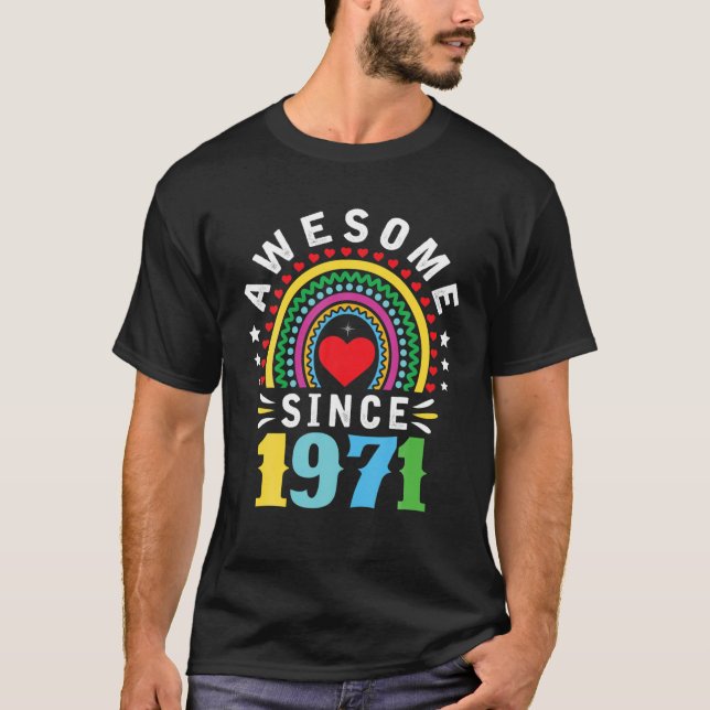 Camiseta Impresionante desde 1971 51º cumpleaños: Banda de  (Anverso)