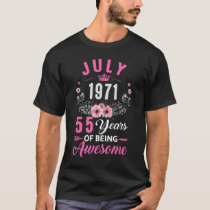 Camiseta Impresionante Desde 1971 55 Años Cumpleaños 55 De