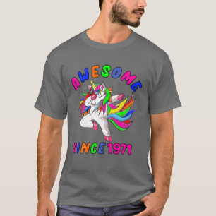 Camiseta Impresionante Desde 1971 Dabbing Unicorn 50 Cumple