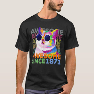 Camiseta Impresionante desde 1971, el amante del gato 51º c
