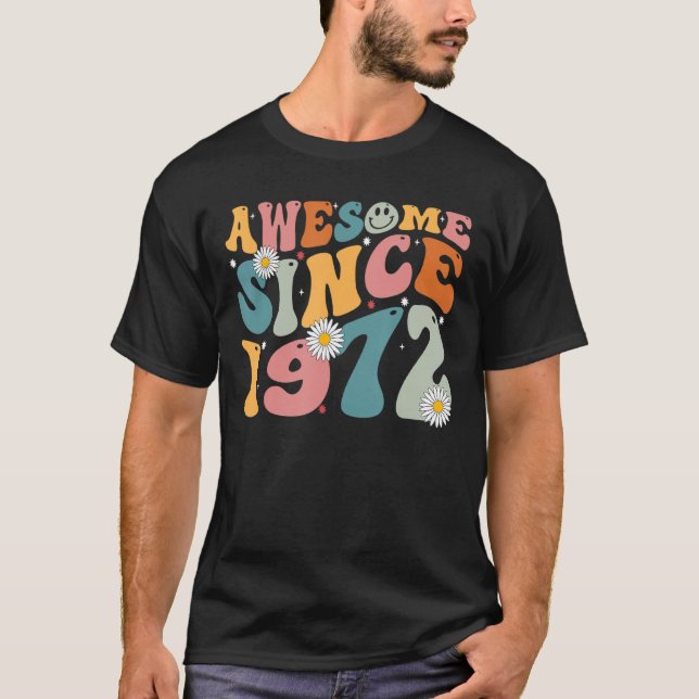 Camiseta Impresionante desde 1972 51ª Retro De Cumpleaños N (Anverso)