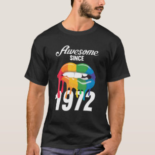 Camiseta Impresionante Desde 1972 Lips Mujeres Retro 50 Año