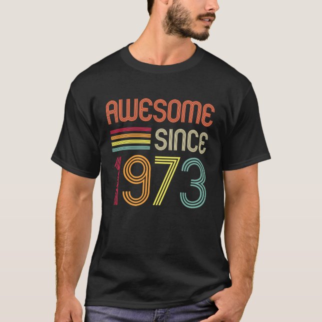 Camiseta Impresionante desde 1973 50 cumpleaños retro (Anverso)